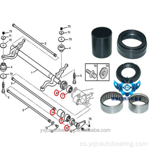 Kit de reparación de tren Arriere Peugeot 106 Roulement de Bras arrierre M4563